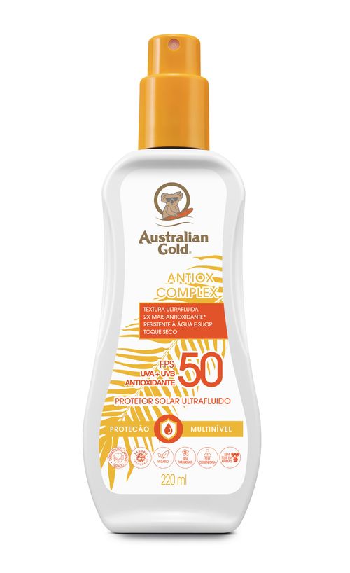 Protetor Solar Corporal Australian Gold Antiox Complex FPS 50 220ml