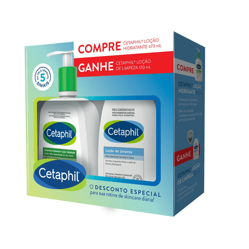 Kit Cetaphil com Loção Hidratante 473ml e Loção de Limpeza 120ml