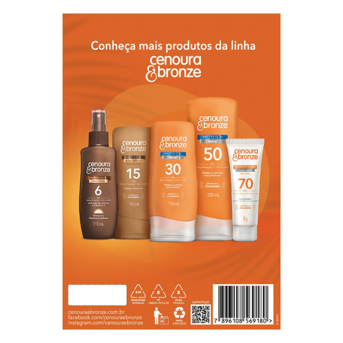 Kit Protetor Solar Cenoura & Bronze FPS30 110ml + Protetor Facial Toque Seco FPS50 50g