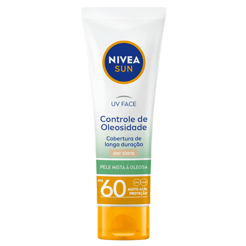 Nivea Sun Protetor Solar Facial UV Face Controle de Oleosidade Cor Clara FPS 60 50g
