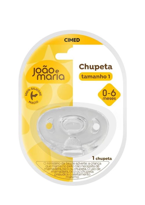 Chupeta de Silicone João e Maria Tamanho 1