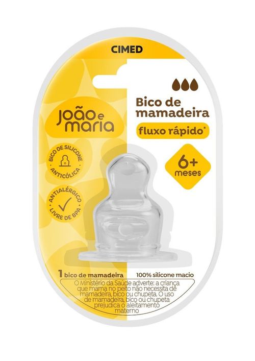 Bico de Mamadeira João e Maria Fluxo Rápido