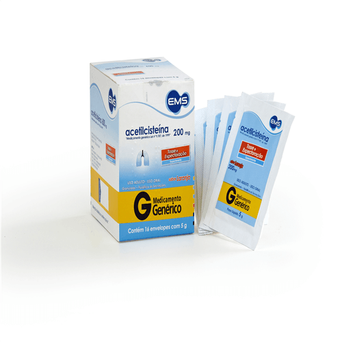 Acetilcisteína 200mg Granulado com 16 envelopes EMS