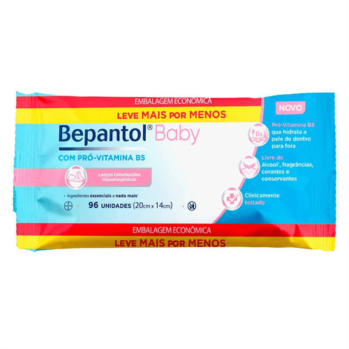 Lenço Umedecido Bepantol Baby com 96 Unidades