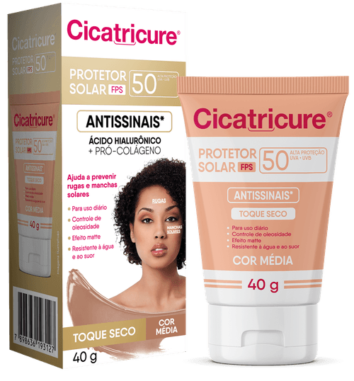Cicatricure Protetor Solar FPS 50 com Cor 40g - Média
