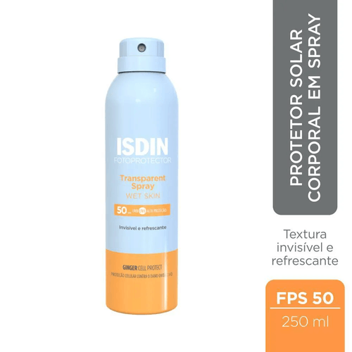 Protetor Solar Spray Isdin Fotoprotector Transparent FPS 50 250ml