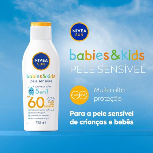 Nivea Sun Protetor Solar Kids & Babies Pele Sensível FPS 60 125ml