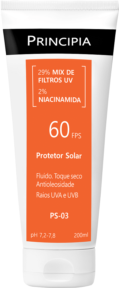 Protetor Solar FPS 60 Principia Skincare PS-03 com 200ml