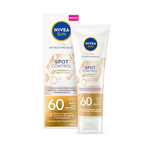 Protetor Solar Facial Nivea Sun Fluido Spot Control Luminous 630 FPS60 40ml