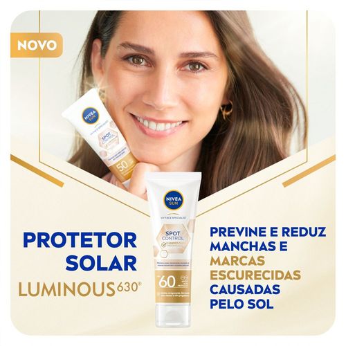 Protetor Solar Facial Nivea Sun Fluido Spot Control Luminous 630 FPS60 40ml