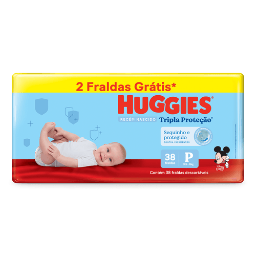 Fralda Huggies Disney Tripla Proteção Meguinha P com 38 Unidades