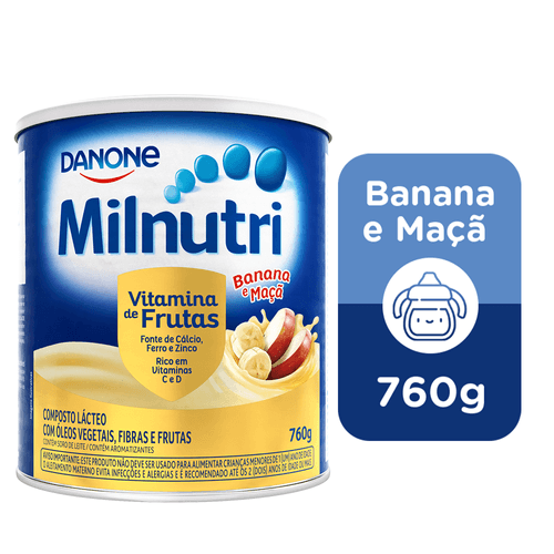Composto Lácteo Milnutri Vitamina de Frutas Banana e Maçã 760g