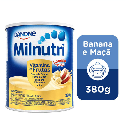 Composto Lácteo Milnutri Vitamina de Frutas Banana e Maçã 380g