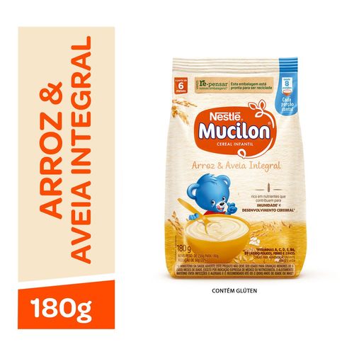 Cereal Infantil Mucilon Arroz e Aveia Sachê 180g