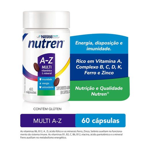 Suplemento Alimentar Nutren A-Z Multivitamínico 60 Cápsulas
