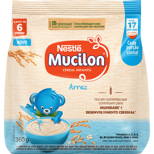 Cereal Infantil Mucilon Arroz Sachê 360g
