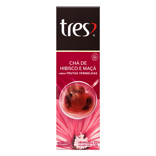 Estojo Três Corações Chá de Hibisco e Maçã com 10 Cápsulas 3g