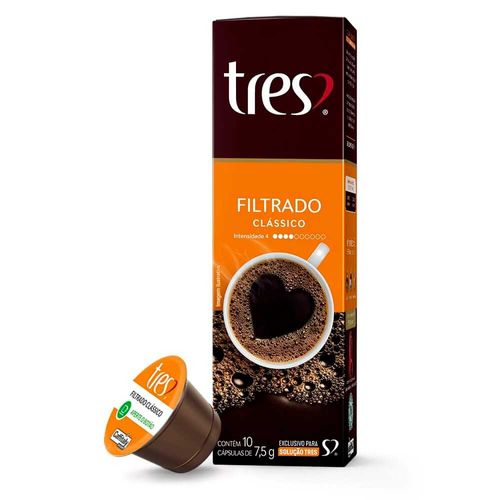 Estojo Três Corações Café Filtrado Clássico com 10 Cápsulas 7,5g