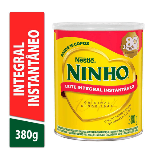 Leite Integral Instantaneo Ninho Instantâneo Forti+ Lata 380g