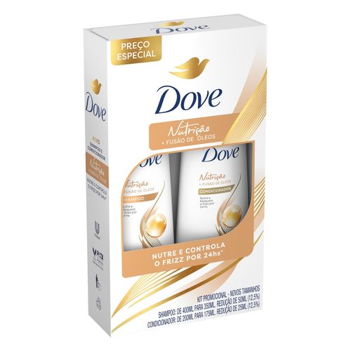 Kit Dove Shampoo 350ml + Condicionador 175ml Nutrição Fusão