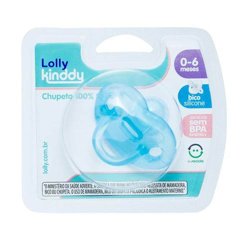 Lolly Chupeta 100% Silicone Orto Azul T1 - 1x1