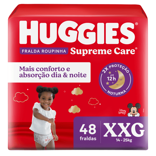 Fralda Huggies Roupinha Supreme Care XXG com 48 Unidades