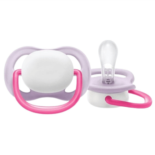 Chupeta Philips Aventis Ultra Air Unitária Menina Branco/Rosa 0 a 6 meses
