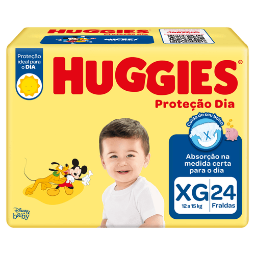 Fralda Huggies Proteção Dia XG com 24 Unidades