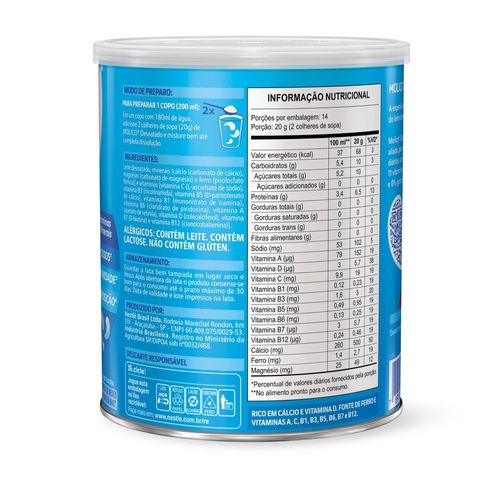 Leite em Pó Desnatado Molico 280g