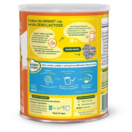 Leite em Pó Ninho Forti+ Zero Lactose 380g