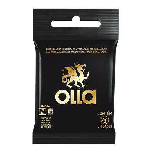 Preservativo Lubrificado Olla com 3 Unidades