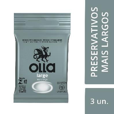 Preservativo Lubrificado Olla Large com 3 Unidades