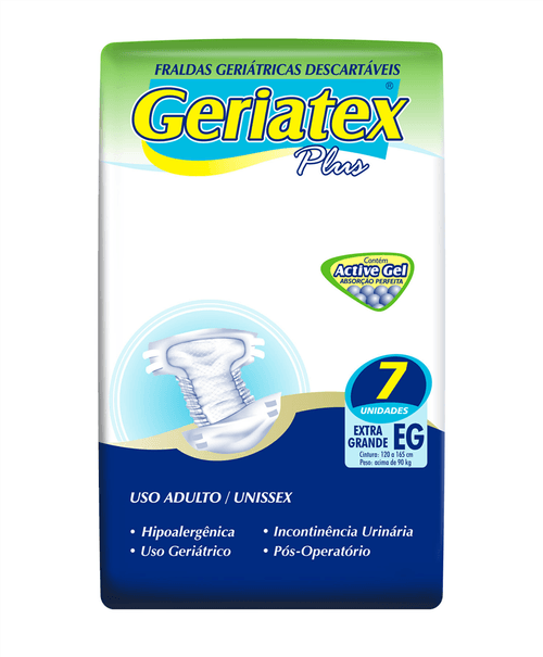 Fralda Geriátrica Geriatex Plus EG com 7 Unidades