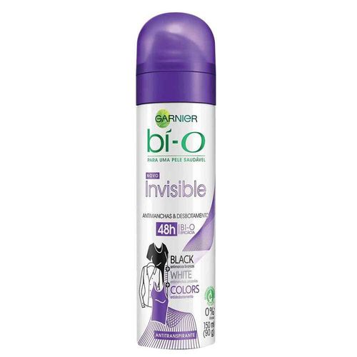 Desodorante Aerosol feminino Bi-o Invisible Black/White/Colors 150ml