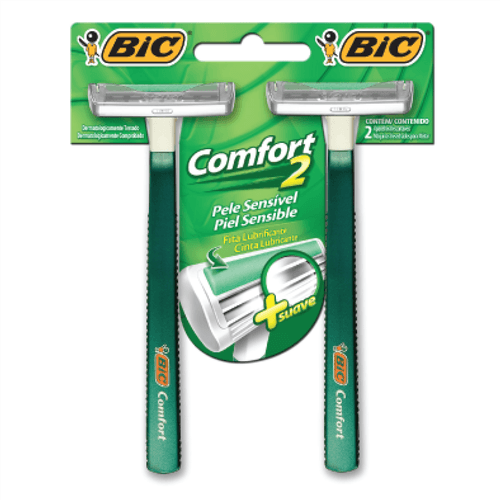 Aparelho De Barbear Bic Comfort 2 twin sensível com 2 unidades
