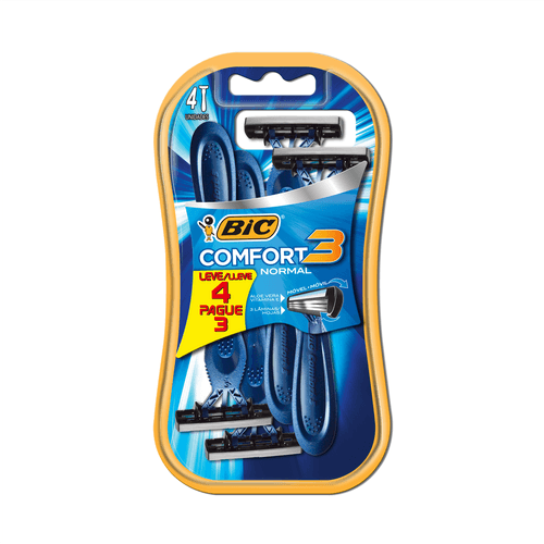 Aparelho de Barbear Bic Comfort 3 normal  leve 4 pague 3