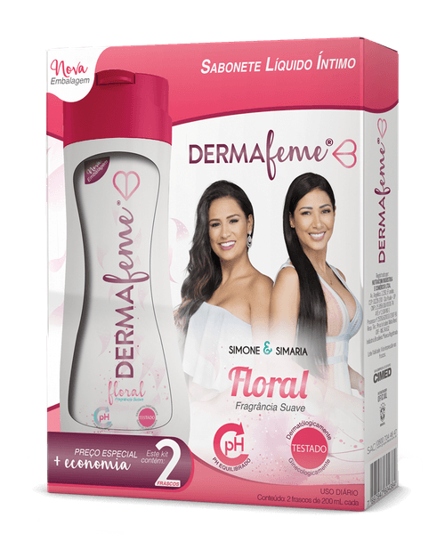 Kit Sabonete Líquido Íntimo Dermafeme Floral com 2 Unidades 200ml