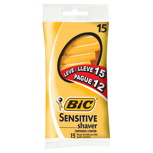 Aparelho de Barbear Bic Sensitive Shaver leve 15 pague 12