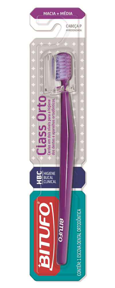 Escova Dental Bitufo Class Orto macia + médica com 1 unidade