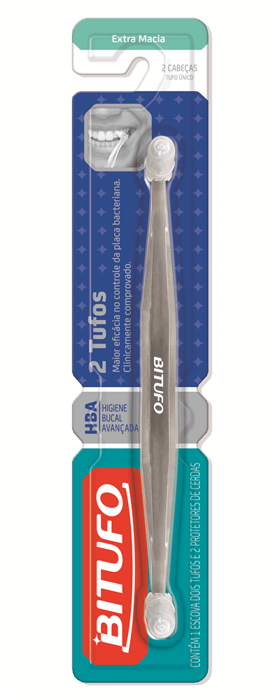 Escova Dental Bitufo Dois Tufos extra macia com 1 unidade
