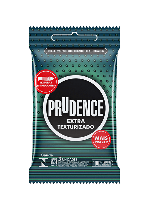 Preservativo Prudence Extra Texturizado com 3 unidades