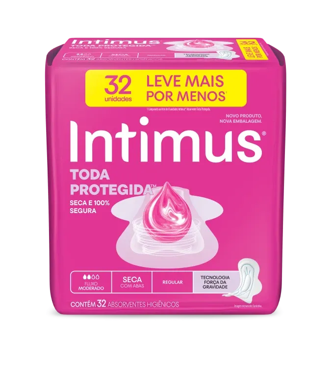 Absorvente Intimus Toda Protegida Seca com Abas com 32 Unidades Leve Mais Por Menos