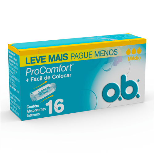 Absorvente Interno OB Procomfort Médio Com 16 Unidades Leve Mais Pague Menos