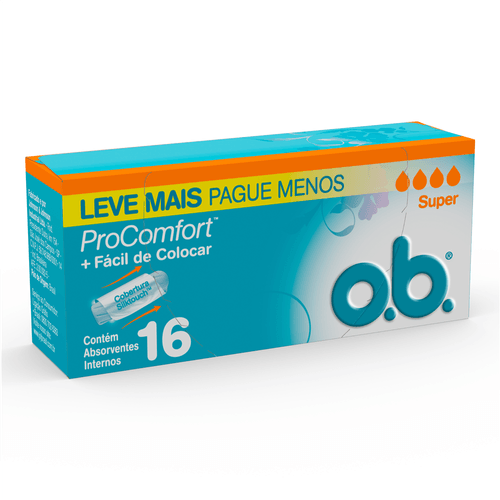 Absorvente Interno OB Procomfort Super Com 16 Unidades Leve Mais Pague Menos