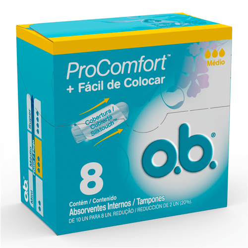 Absorvente Interno OB Procomfort Médio Com 8 Unidades