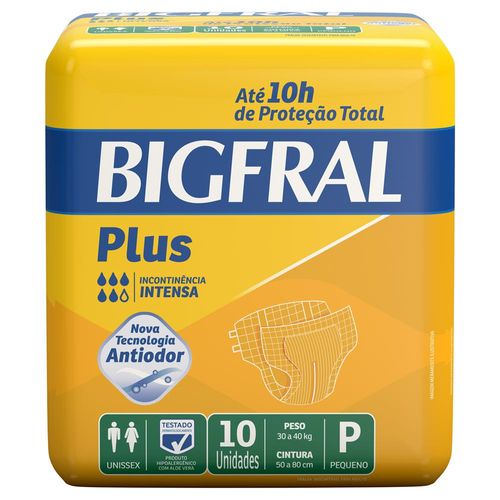 Fralda Geriátrica Bigfral Plus P com 10 unidades