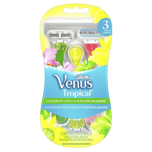 Aparelho de Depilaçao Gillette Venus3 Tropical com 3 unidades