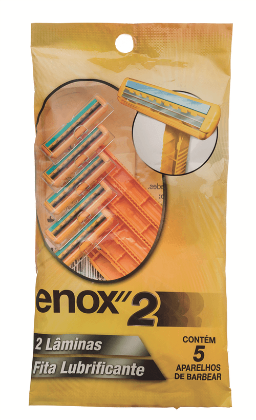 Aparelho de Barbear Enox 2 Descartável com 5 Unidades