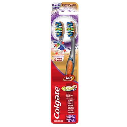 Kit Escova Dental Colgate 360° Advanced Total 12 Macia com 2 Unidades
