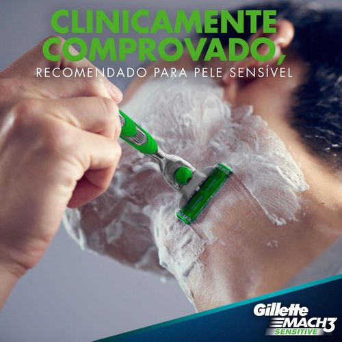 Aparelho de Barbear Gillette Mach3 Sensitive com 1 unidade